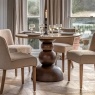 Gallery Direct Sculpt Mango Wood Round Dining Table with Travertine Top Gallery Direct Sculpt Mango Wood Round Dining Table with Travertine Top