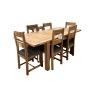Largo Rustic Solid Oak Horizontal Twin Slat Chair Largo Rustic Solid Oak Horizontal Twin Slat Chair