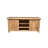 Largo Rustic Solid Oak Large TV Unit with Wood Doors
