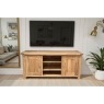 Largo Rustic Solid Oak Large TV Unit with Wood Doors