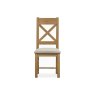 Tewkesbury Smoked Oak Upholstered Cross X Back Dining Chair (Pair) Tewkesbury Smoked Oak Upholstered Cross X Back Dining Chair (Pair)