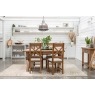 Tewkesbury Smoked Oak Cross-Leg 200-250cm Ext Dining Table Set with x4 Cross Back Chairs