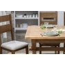 Tewkesbury Smoked Oak Cross-Leg 200-250cm Ext Dining Table Set with x4 Slat Back Chairs Tewkesbury Smoked Oak Cross-Leg 200-250cm Ext Dining Table Set with x4 Slat Back Chairs
