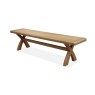 Tewkesbury Smoked Oak Cross-Leg 200-250cm Ext Dining Table Set with x6 Cross Back Chairs & Bench Tewkesbury Smoked Oak Cross-Leg 200-250cm Ext Dining Table Set with x6 Cross Back Chairs & Bench