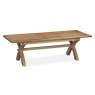 Tewkesbury Smoked Oak Cross-Leg 200-250cm Ext Dining Table Set with x6 Cross Back Chairs & Bench Tewkesbury Smoked Oak Cross-Leg 200-250cm Ext Dining Table Set with x6 Cross Back Chairs & Bench