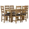 Salisbury Waxed Premium Oak Compact Ext Dining Table Set + 4 Slat Back PU Chairs Salisbury Waxed Premium Oak Compact Ext Dining Table Set + 4 Slat Back PU Chairs