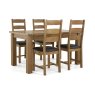 Salisbury Waxed Premium Oak Small Ext Dining Table Set + 4 Slat Back PU Chairs Salisbury Waxed Premium Oak Small Ext Dining Table Set + 4 Slat Back PU Chairs