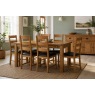 Salisbury Waxed Premium Oak Small Ext Dining Table Set + 6 Slat Back PU Chairs