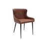 Heron Industrial Dining Chairs in Tan PU (Pair)