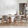 Arlo Natural Oak 160-200cm Ext Travertine Ceramic Dining Table Set with Leo Chairs Arlo Natural Oak 160-200cm Ext Travertine Ceramic Dining Table Set with Leo Chairs
