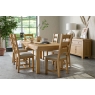 Normandy Chunky Country Oak Large Extending Dining Table Set & 6 Ladder Chairs