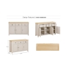 Windermere Painted Oyster Grey Oak 3 Door Sideboard