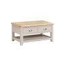 Windermere Painted Oyster Grey Oak 2 Drawer Coffee Table