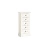 Burgundy Painted Coconut Milk Tall Chest of 5 Drawers