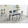 Turin Sintered Stone 130-160cm Extending Dining Table Set & 4 Dark Grey Chairs