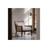 Gallery Direct Nagoya Black Wood Rattan Armchair with Cream Seat Cushions