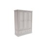 Mabel Wooden 3 Door Wardrobe in Painted Taupe Finish Mabel Wooden 3 Door Wardrobe in Painted Taupe Finish