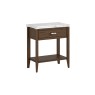 Florence Walnut Stained Oak Side Table with Marble Top Florence Walnut Stained Oak Side Table with Marble Top