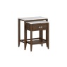 Florence Walnut Stained Oak Nest of Tables with Marble Top Florence Walnut Stained Oak Nest of Tables with Marble Top