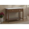 Florence Walnut Stained Oak 100cm Console Table with Marble Top