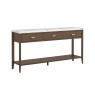 Florence Walnut Stained Oak 150cm Large Console Table with Marble Top Florence Walnut Stained Oak 150cm Large Console Table with Marble Top