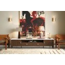 Florence Walnut Stained Oak 210cm Large TV Unit with Marble Top Florence Walnut Stained Oak 210cm Large TV Unit with Marble Top