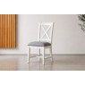 Burford Painted Oak Upholstered X-Back Dining Chairs (Pair)