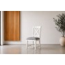 Burford Painted Oak Upholstered X-Back Dining Chairs (Pair)