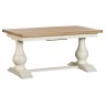 Burford Painted Oak 160-200cm Ext Pedestal Dining Table + 4 Upholstered Chairs Burford Painted Oak 160-200cm Ext Pedestal Dining Table + 4 Upholstered Chairs
