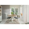 Burford Painted Oak 160-200cm Ext Pedestal Dining Table Set + 4 X-Back Chairs Burford Painted Oak 160-200cm Ext Pedestal Dining Table Set + 4 X-Back Chairs