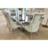 Ex-Display Liskeard - Chrome Glass Dining Table + 6 Chairs Ex-Display Liskeard - Chrome Glass Dining Table + 6 Chairs