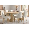 Cara Oak Large 200-245cm Extending Dining Table Set + 6 Luna Dining Chairs in Beige