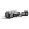 Ikos 5 Seater Luxury Lounge Set in Onyx Architectural Aluminium & Slat Table Ikos 5 Seater Luxury Lounge Set in Onyx Architectural Aluminium & Slat Table