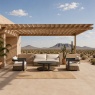 Selene 5 Seater Luxury Lounge Set in Onyx Aluminium, Woven Base & Sintered Stone Table