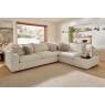 Toronto Fabric Large Corner Sofa Group with Wooden Stool