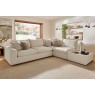 Toronto Fabric Large Corner Sofa Group with Wooden Stool