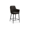Bologna Fabric Bar Stool in Miami Black (Pair) Bologna Fabric Bar Stool in Miami Black (Pair)