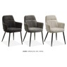 Donna Fabric Dining Chair in Miami Black (Pair)