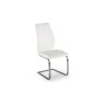 India White Dining Chair with Brushed Steel Legs