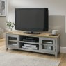 Chester Oak Painted Grey - Large TV Unit 150cm Wide| Moles Breath Grey Chester Oak Painted Grey - Large TV Unit 150cm Wide| Moles Breath Grey