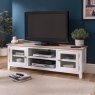 Chester Oak Painted White - Large TV Unit 150cm Wide| F&B All White Chester Oak Painted White - Large TV Unit 150cm Wide| F&B All White
