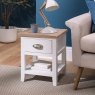 Chester Oak Painted White - Lamp Table 36x40cm| F&B All White Chester Oak Painted White - Lamp Table 36x40cm| F&B All White