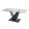 Zen Glass Dining Table Set & 4 Dining Chairs in Champagne