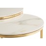 Philadelphia Round Coffee Table Set in Kass Gold Top and Brushed Gold Legs Philadelphia Round Coffee Table Set in Kass Gold Top and Brushed Gold Legs