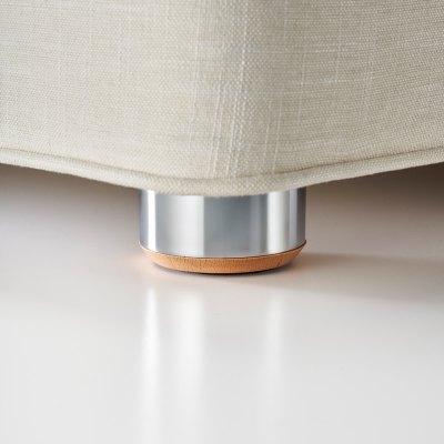 Wood/Metal Foot - Chrome/Natural (Set Of 6)
