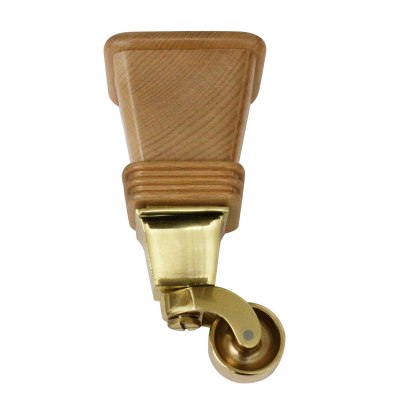 Front Foot Castor - Beech/Brass